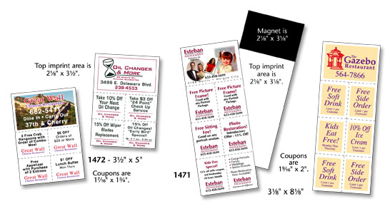 Magnetic business cards and coupons