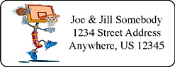 Personalized basketball address labels