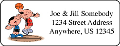 Personalized basketball address labels