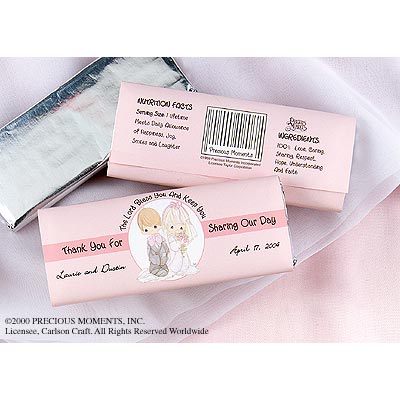Personalized Stickers  Wedding Favors on Wedding Favor Personalized Candy Wrapper Featuring Precious Moments