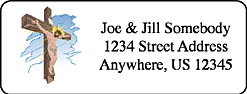 christian address labels - jesus on cross