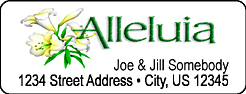 Alleluia religious return address and mailing labels