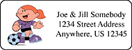 Personalized sports address labels