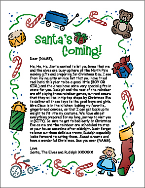 Santa Letter, Personalized santa claus letter.