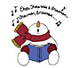 Christmas return address label singing snowman