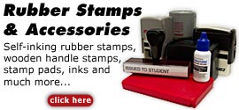 Self inking rubber stamps, stamps and rubber stamp accessories