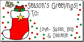 Christmas gift tags and stocking gift tags