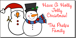 Christmas gift tags and snowman gift tags