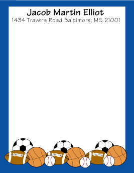 Sports personalized note pad