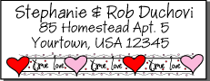 True love wedding return address labels