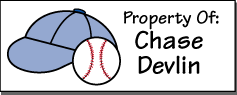 Baseball cap address label