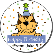 Birthday stickers round