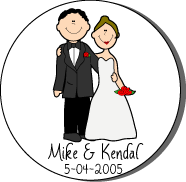 Bride & Groom Wedding Labels