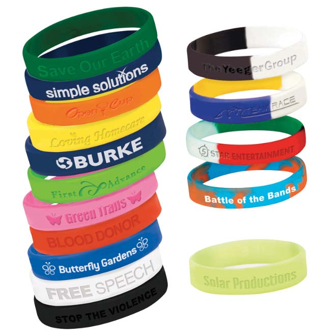 Custom silicone wristbands and custom rubber bracelets