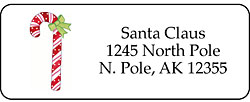 Christmas address labels candy cane