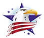 Eagle and red, white, blue stars
