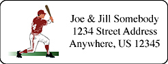 Baseball player return address labels