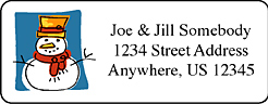 Personalized holiday snowman and christmas return address labels