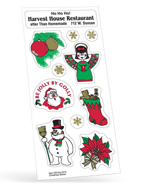 3419 Personalized Christmas Sticker Sheets