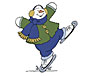 Christmas address label dancing snowman