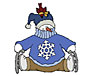 Christmas address label skating snowman