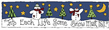 Christmas address label snow scene