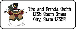 Snowman christmas return address labels