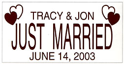 wedding car magnet signs
