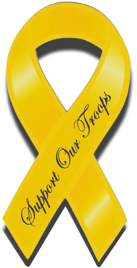 Support Our Troops Yellow Ribbon Car Magnet Four 4 