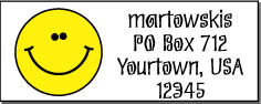 smiley face address label