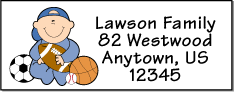 Sports baby address labels