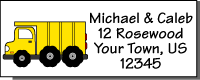 Dump truck address labels