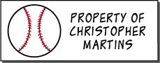 Baseball address label