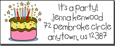 Birthday address label