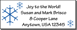 Snowflakes holiday mailing labels