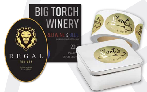 Custom Foil Stamp Labels - Hot Stamp Foil Labels
