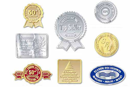 Custom Embossed Foil Labels and  Embossed Foil Seals