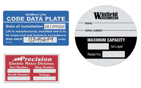 Custom Aluminum Embossable & Write-On Aluminum Decals and Labels