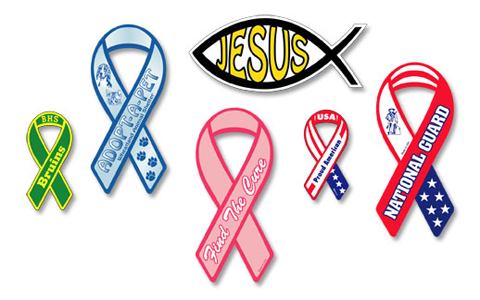 Custom Ribbon Car Magnets and Promotional Ribbon Magnets